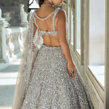Silver Sequin Lehenga Set