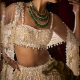 White Sequin Lehenga Set