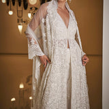 White Sequin Sharara Set