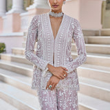 Mauve Dori Sharara Set