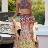 Ombre Multi-Coloured 3D Floral Sharara Set