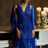 Electric Blue Sharara Set