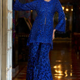 Navy Blue Thread Work Sharara Set