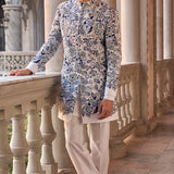 Indigo Cut Work Sherwani Set