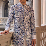 Indigo Cut Work Sherwani Set
