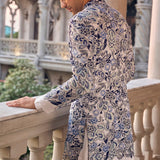 Indigo Cut Work Sherwani Set