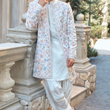 Multi-Coloured Open Sherwani Set