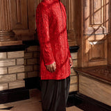 Red Thread Work Sherwani Set
