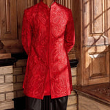 Red Thread Work Sherwani Set