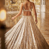 Silver Gold Crystal Lehenga Set