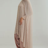 Ash Pink Pearl Drop Kurta Set With Dupatta