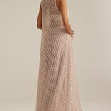 Ash Pink Pearl Drop Jacket Skirt Set