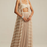 Light Beige Pearl Drop Jacket Set