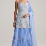Dew Blue Kurta & Sharara Set
