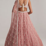 Dusty Rose Mirror & Pearl Lehenga Set