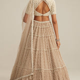 Light Beige Multi Tier Lehenga Set