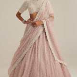 Ash Pink Pearl Drop Lehenga