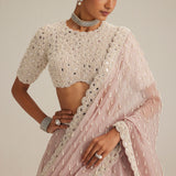 Ash Pink Pearl Drop Lehenga