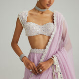 Lavender Mirror & Pearl Lehenga Set