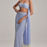 Dew Blue Pencil Skirt Set