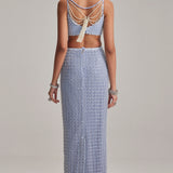 Dew Blue Pencil Skirt Set