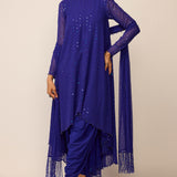 Cocktail Blue Dhoti Kurta Set