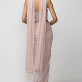 Ash Pink Draped Skirt Set
