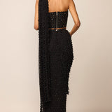 Black Single Drop Saree Set