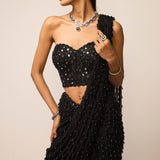 Black Single Drop Saree Set