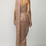 Bronze Rosé Draped Saree Set