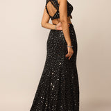 Black Fishcut Lehenga Set