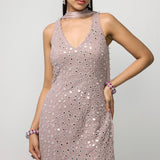 Ash Pink Satin Sharara Set