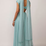 Powder Blue Geogette Skirt Set