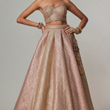 Deep Beige Lehenga Set with Corset