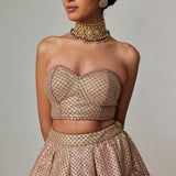 Deep Beige Lehenga Set with Corset