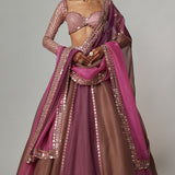 Mud Mauve Lehenga with Full Sleeve Blouse