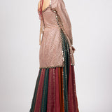 Jade Green Kurta Lehenga Pants Set