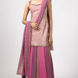 Dark Blush Kurta Lehenga Set