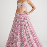 Pink Chandelier Pearl Drop Lehenga Set