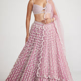 Pink Chandelier Pearl Drop Lehenga Set