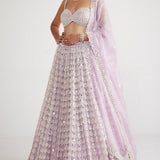 Lilac Chandelier Pearl Drop Lehenga Set