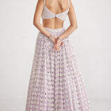 Lilac Chandelier Pearl Drop Lehenga Set