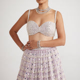 Lilac Chandelier Pearl Drop Lehenga Set