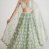 Mint Green Chandelier Drop Lehenga Set