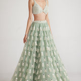 Mint Green Chandelier Drop Lehenga Set