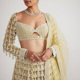 Fern Green Chandelier Pearl Drop Lehenga Set