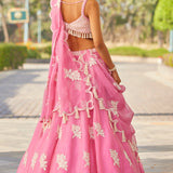 Pink Flower Lehenga Set