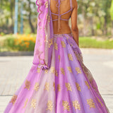 Mauve Multicolor Flower Lehenga Set