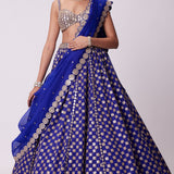 Persian Blue Flower Lehenga Set