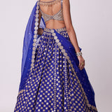 Persian Blue Flower Lehenga Set